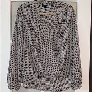 Ann Taylor Factory Black and White Patterned Blouse